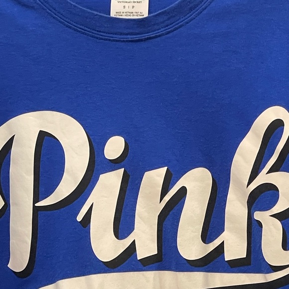 PINK by Victoria’s Secret Long Sleeve Blue T-shirt, Size Small - Picture 2 of 4